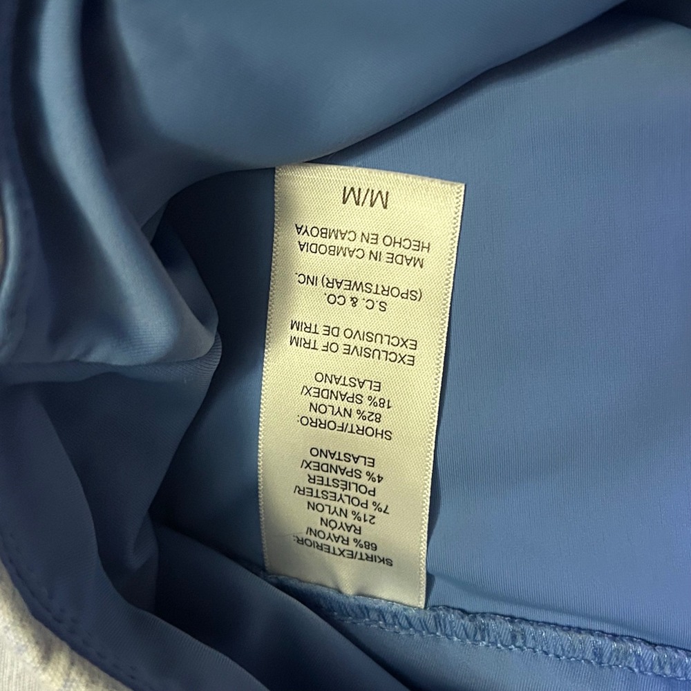 SC & Co Athletic Skort Light Blue Heathered Tummy Control Stretch Pockets Medium - Picture 7 of 7